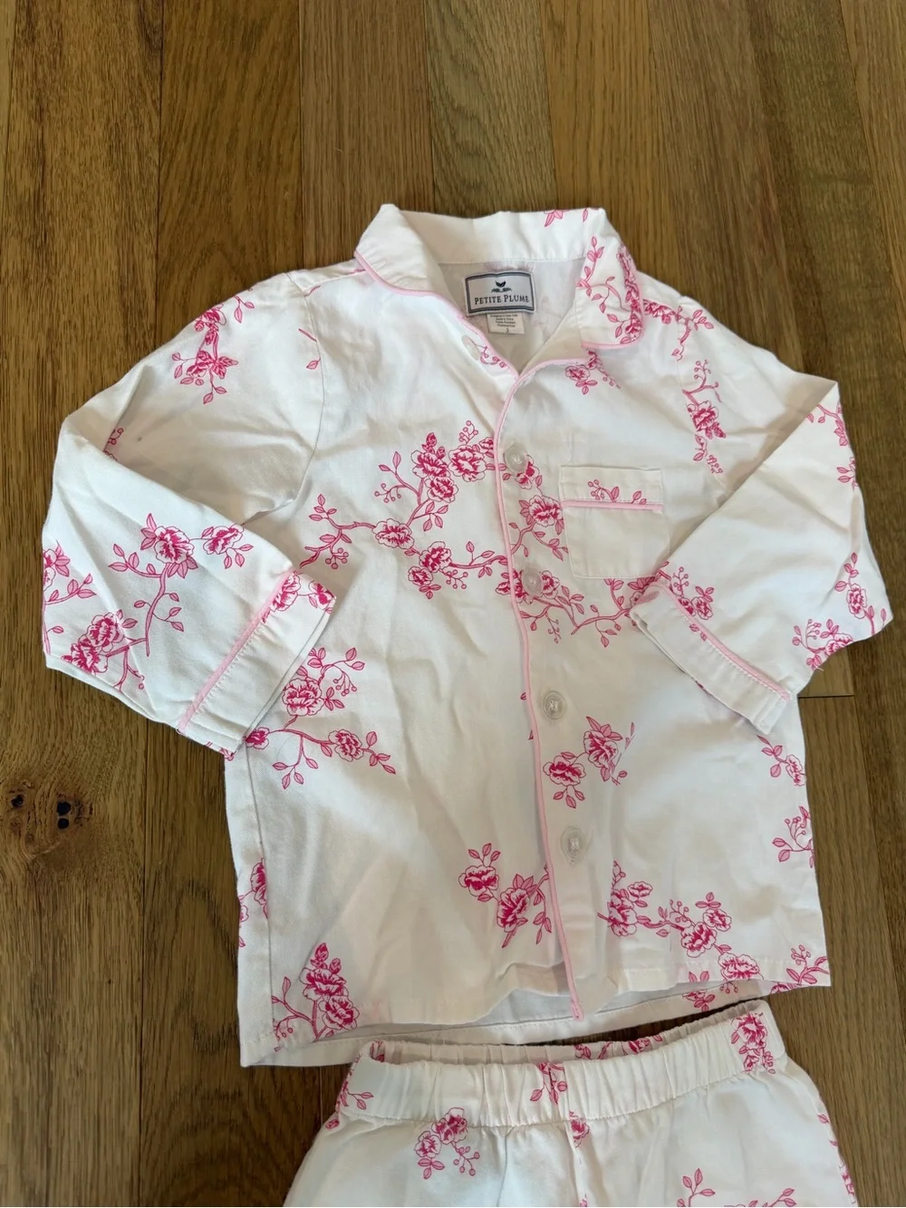 😴 Petite Plume English Rose Girls Pajama Set - Size 3